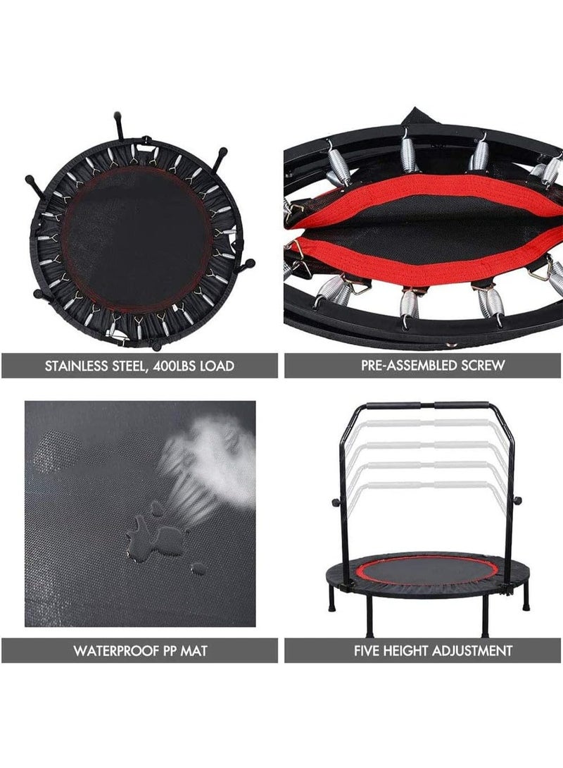 Fitness Trampoline, Outdoor Trampoline for Kids and Adults with Adjustable Armrests 38 inch  - Image 2