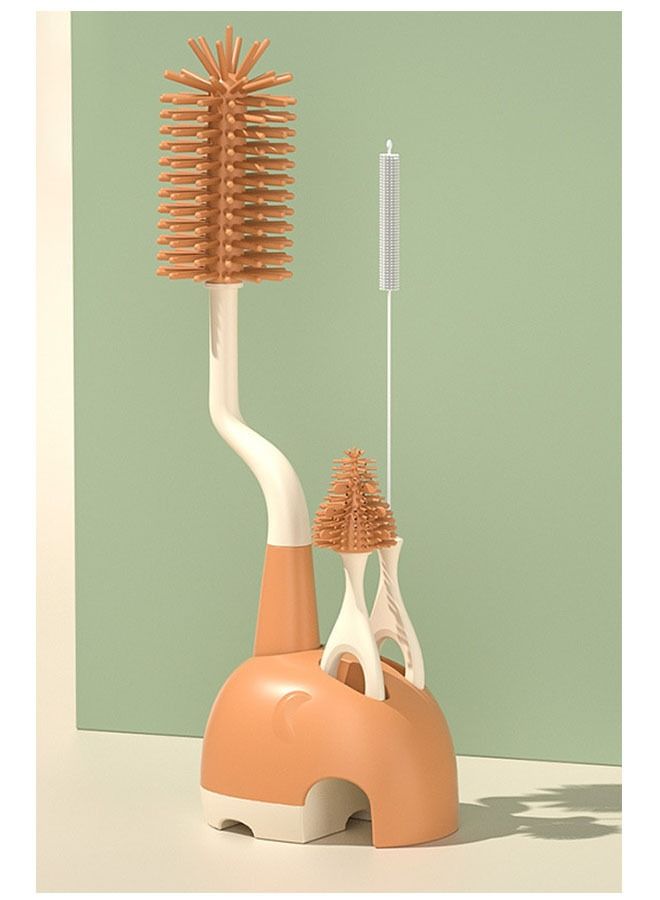 ZCM-HAPPY 4-Piece 360 Degree Rotating Bottle Cleaning Brush Set for Cleaning Baby Bottles, Pacifiers, Sports Bottles, Vases and Glassware - Image 1
