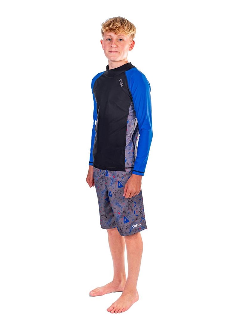 COEGA SUNWEAR COEGA Youth Boys Rashguard Long Sleeve - Blue Black Fish - Image 4