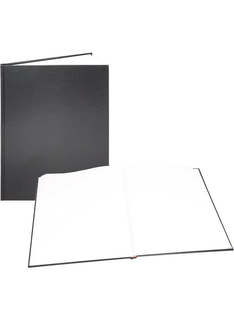 BookFactory BookFactory Black Blank NotebookBlank BookUnruled Notebook  96 Pages Blank Format 8 x 10 Black Cover Section Sewn Hardbound BLA096SBBALKT00  - Image 2