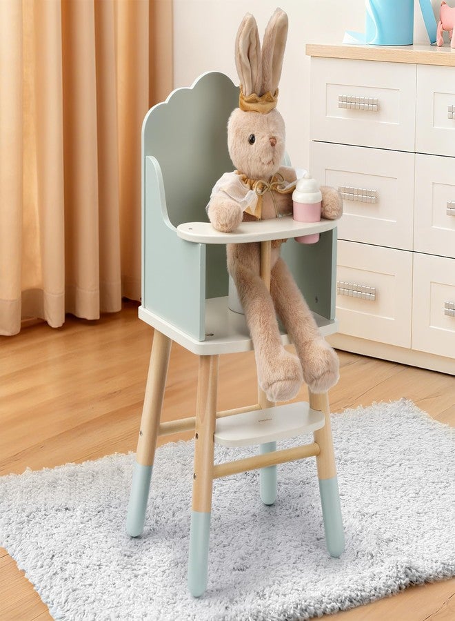 Pithfor Wooden Baby Doll High Chair, Baby Doll Furniture, Fits Up to 18 inch Dolls, 18 inch Doll Accessories - Green - Image 4