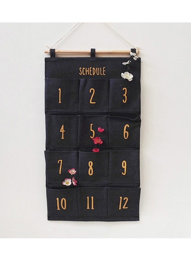 Cute Home Fabric Organizer Wall Mounted Multi-Layer Storage Bag