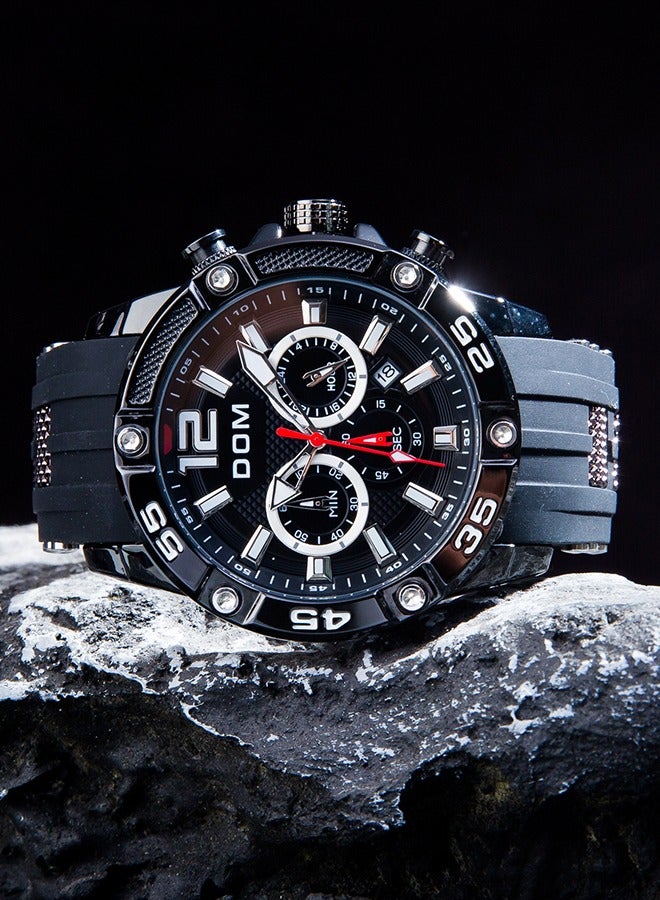 DOM men's sports watch, fashionable and exquisite dial and rubber strap, waterproof and luminous fashion quartz men's watch - Image 4