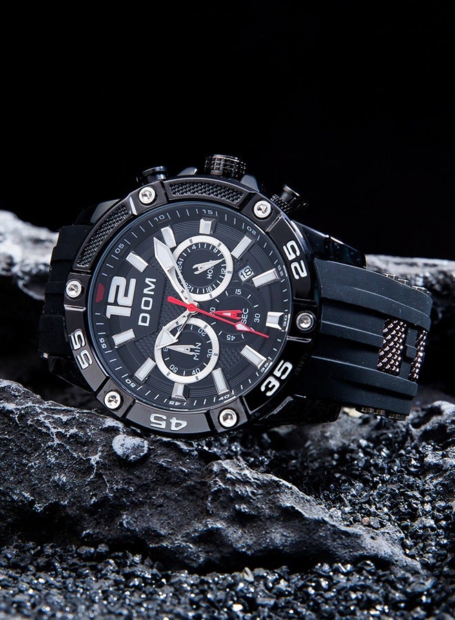 DOM men's sports watch, fashionable and exquisite dial and rubber strap, waterproof and luminous fashion quartz men's watch - Image 5