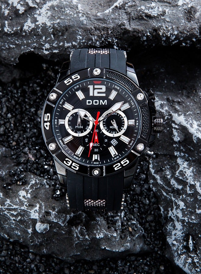 DOM men's sports watch, fashionable and exquisite dial and rubber strap, waterproof and luminous fashion quartz men's watch - Image 2