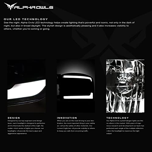 Alpha Owls 8711736 Crystal Headlights With White LED Halo - Chrome Fits 2005-2009 Ford Mustang Halogen Models - Image 3