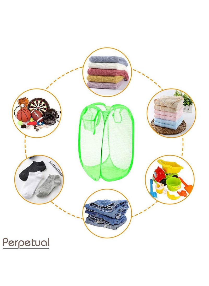 Perpetual Perpetual Net Laundry Bag Foldable and Collapsible with Easy to Carry Handle for Home Dorms Hostel Toy Storage Multicolor 30 Liter  - Image 3