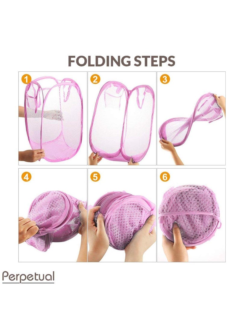 Perpetual Perpetual Net Laundry Bag Foldable and Collapsible with Easy to Carry Handle for Home Dorms Hostel Toy Storage Multicolor 30 Liter  - Image 4
