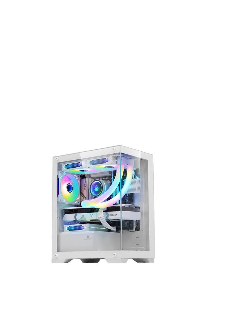 WJCOOLMAN (أبيض) WJ COOLMAN A3 – علبة Mini ITX مع 3 مراوح RGB مثبتة مسبقًا - Image 1