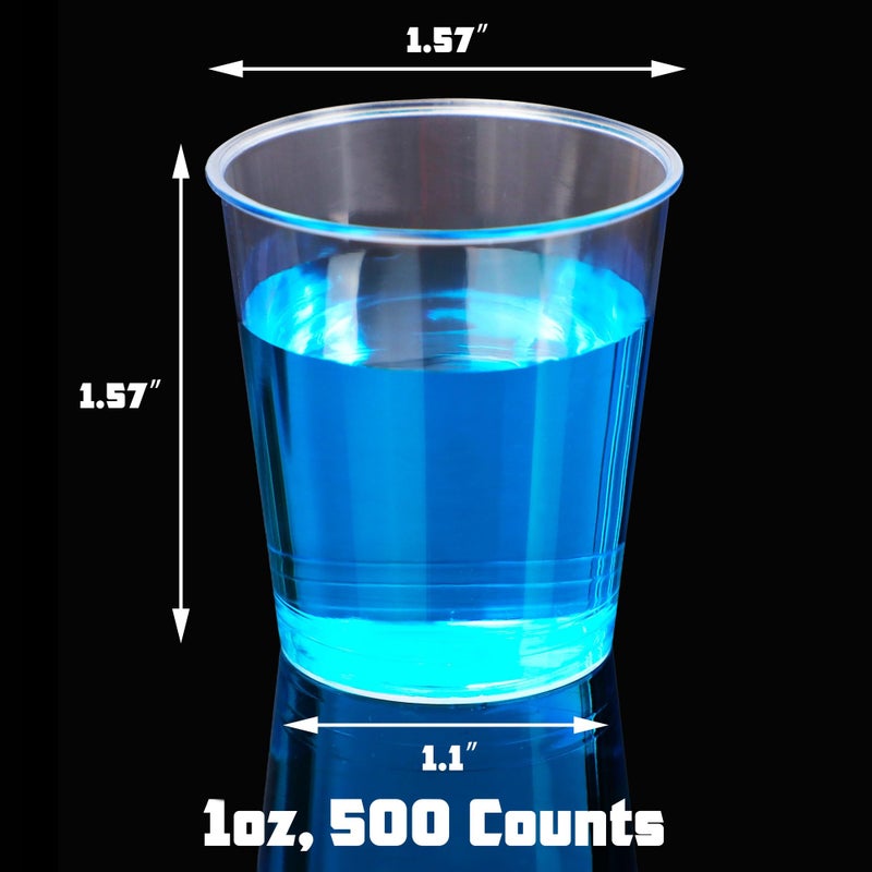 Zcaukya Zcaukya 500 Shot Glasses  1oz Clear Plastic Disposable Hard Cups  Mini Cups Great Container for Sauce  Sample Tasting  Jello Shots  Pudding - Image 2