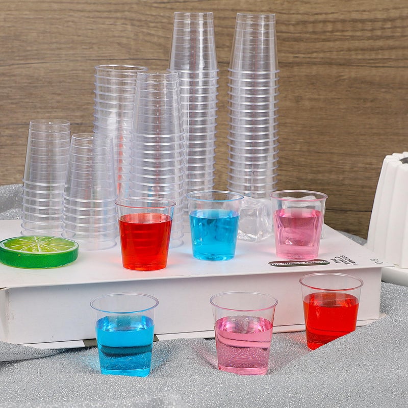 Zcaukya Zcaukya 500 Shot Glasses  1oz Clear Plastic Disposable Hard Cups  Mini Cups Great Container for Sauce  Sample Tasting  Jello Shots  Pudding - Image 4