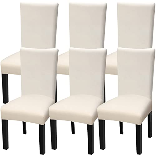 Fuloon Fuloon 6 Pack Super Fit Stretch Removable Washable Short Dining Chair Protector Cover Seat Slipcover for Hotel Dining Room Ceremony Banquet Wedding Party 