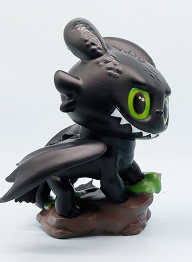 HALAMODO Chibi How To Train Your Dragon Toothless Large Size Action Figure Model , Cute Anime Collectible , Trendy Anime Statue Toy, Desktop Decor Figure Model Toy , Office Decor Figure , Car Ornament, Birthday Gift For Kids Boys and Girls, For Commemoration, Collection and Display, Black/Green,18 cm - Image 3