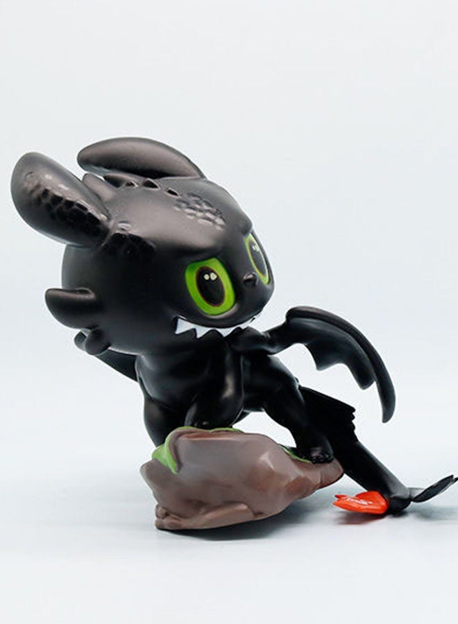 HALAMODO Chibi How To Train Your Dragon Toothless Large Size Action Figure Model , Cute Anime Collectible , Trendy Anime Statue Toy, Desktop Decor Figure Model Toy , Office Decor Figure , Car Ornament, Birthday Gift For Kids Boys and Girls, For Commemoration, Collection and Display, Black/Green,18 cm - Image 2