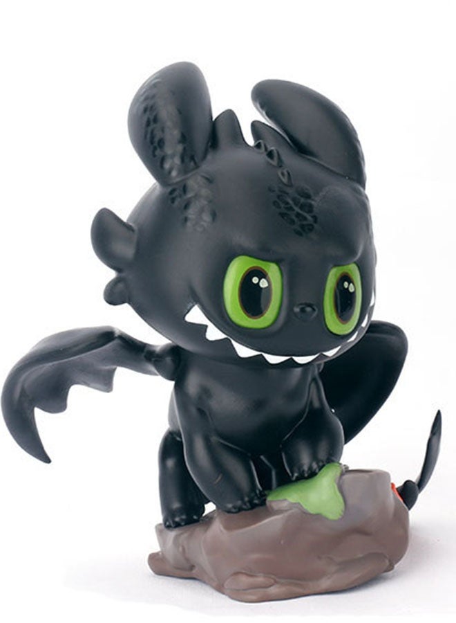 HALAMODO Chibi How To Train Your Dragon Toothless Large Size Action Figure Model , Cute Anime Collectible , Trendy Anime Statue Toy, Desktop Decor Figure Model Toy , Office Decor Figure , Car Ornament, Birthday Gift For Kids Boys and Girls, For Commemoration, Collection and Display, Black/Green,18 cm - Image 5