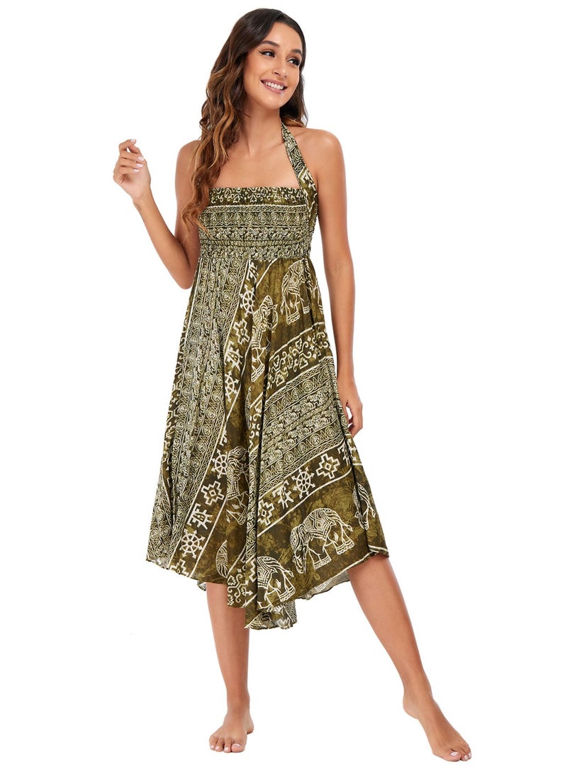 Loquat - Casual Dress Half Skirt Beach Vacation Dresses Full Skirt - Image 1