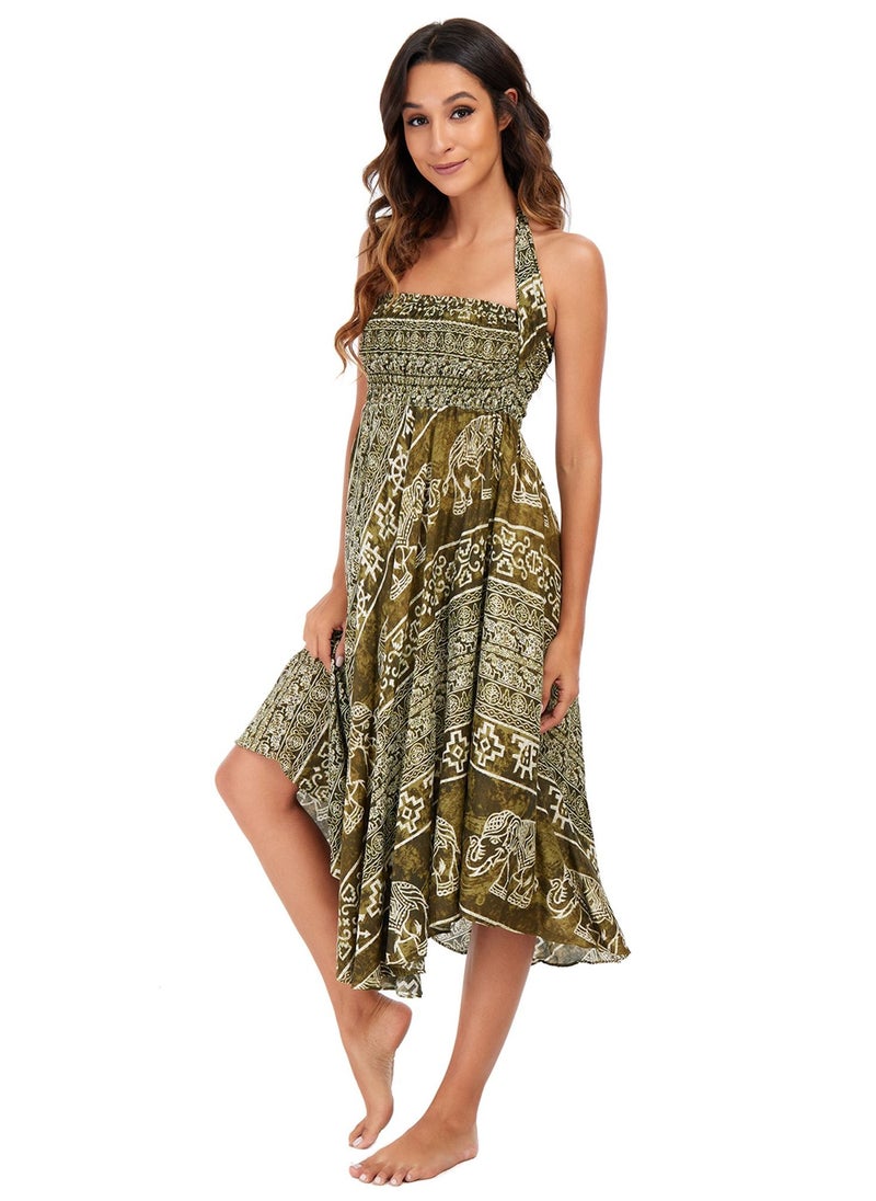 Loquat - Casual Dress Half Skirt Beach Vacation Dresses Full Skirt - Image 1