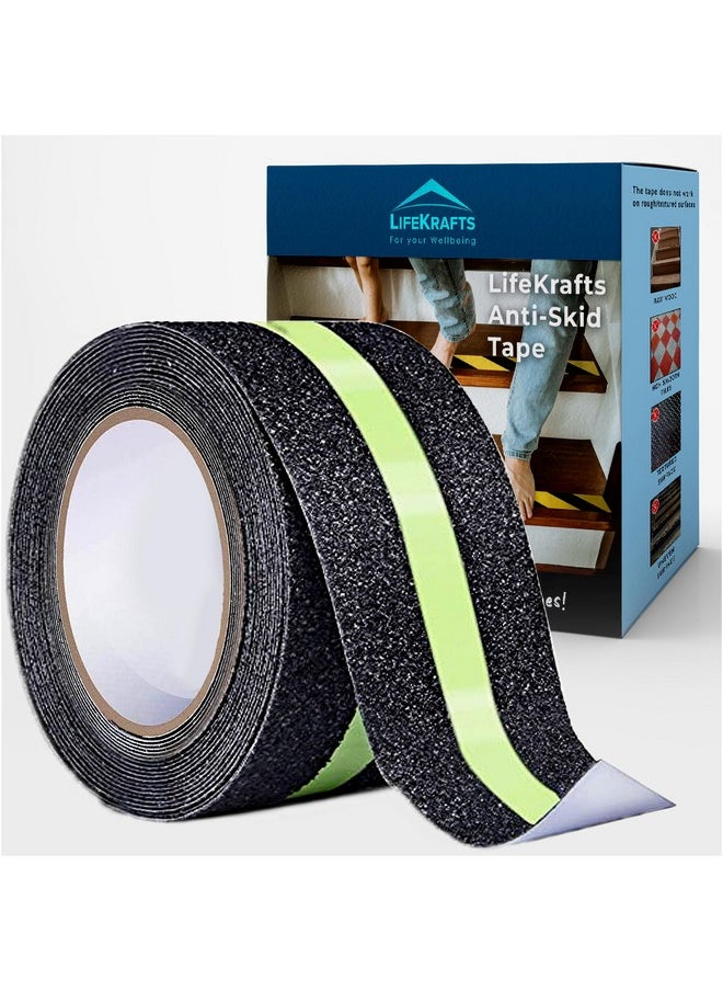 LifeKrafts Anti-Skid Tape for Stairs Black and Glow Tape for Stairs, Floor, and Ramps Heavy Duty Adhesive Non-Slip Tape | Black - Glow 10Mx50MM | Safety Anti Slip Tape - pzsku/Z7A4B8479AB11E7E2E77BZ/45/_/1740982928/2a54a3a0-25a2-49a8-920c-f09a97f67140