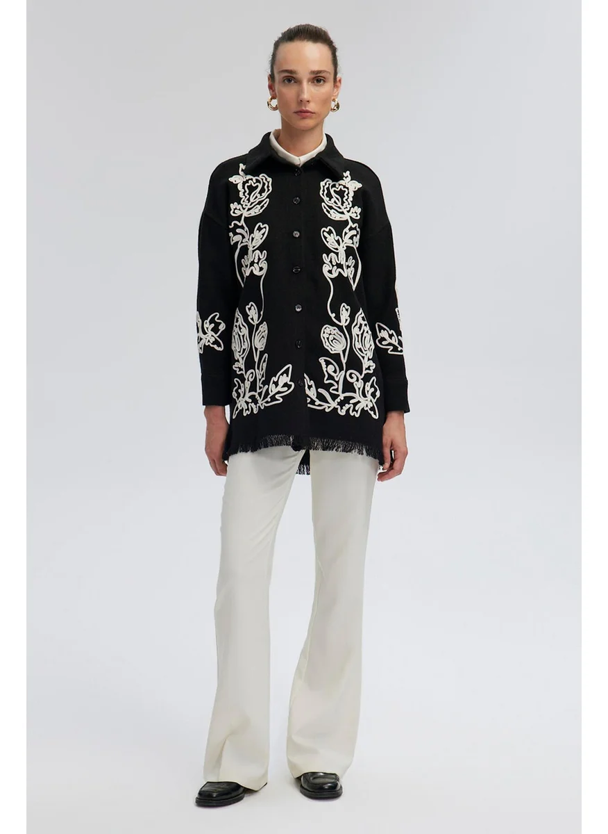 تاتشي Embroidered Jacket with Tassel Detail