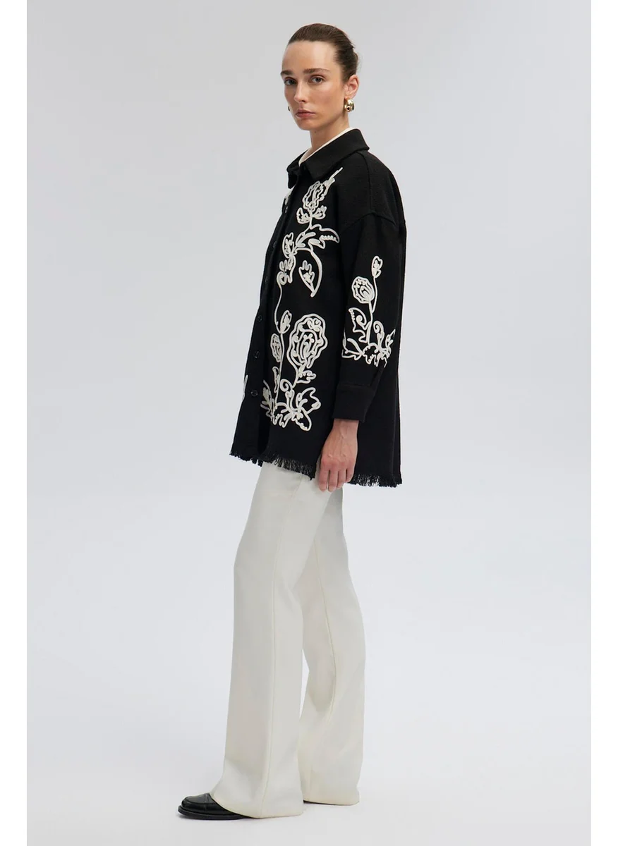تاتشي Embroidered Jacket with Tassel Detail