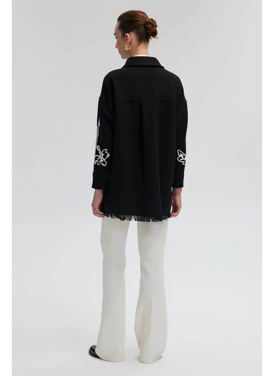 تاتشي Embroidered Jacket with Tassel Detail