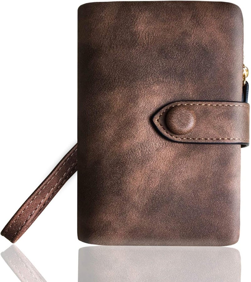 AOXONEL Women's Small Bifold Leather wallet Rfid blocking Ladies Wristlet with Card holder id window Coin Purse - Image 4