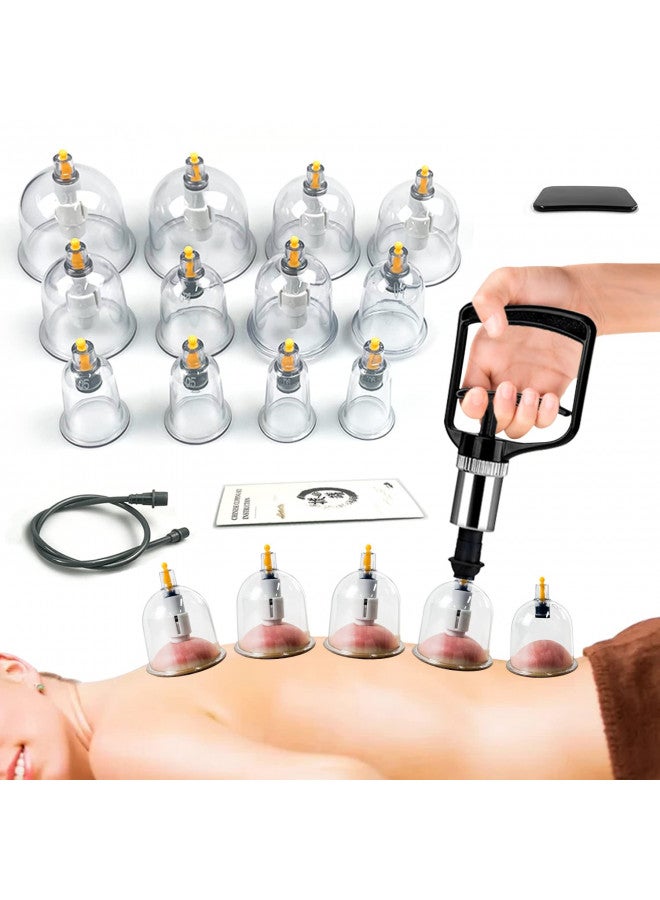 AIKOTOO AIKOTOO Cupping Therapy Set w/ 12 Massage Cups for Back Pain Relief Physical Therapy with Hand Pump - Image 1