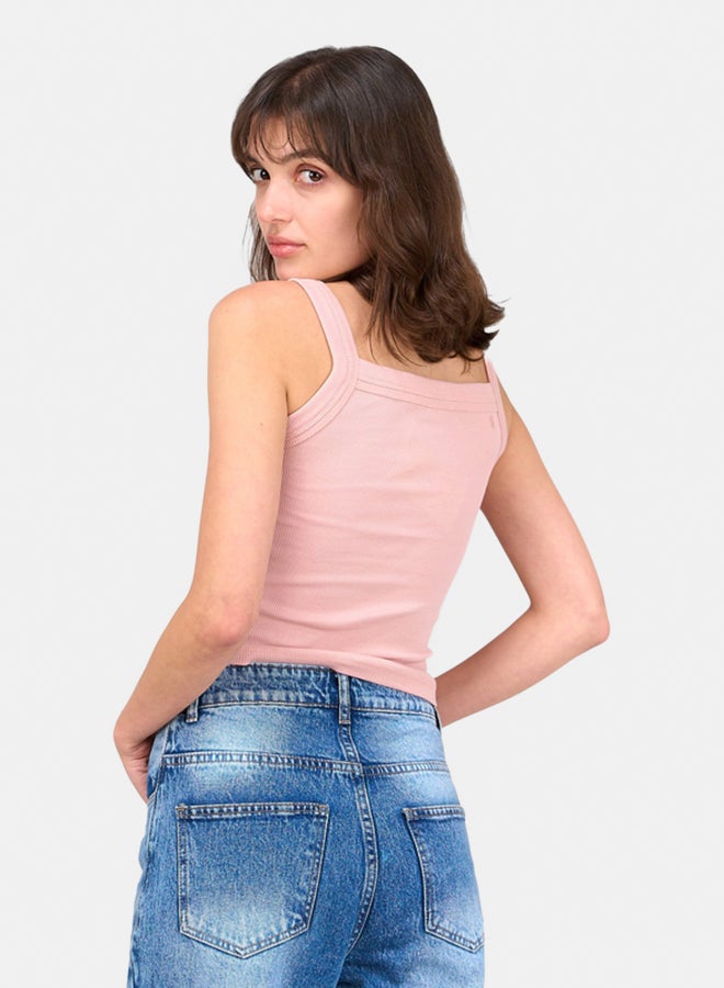 Clue Square Neck Ribbed Top  - Image 3