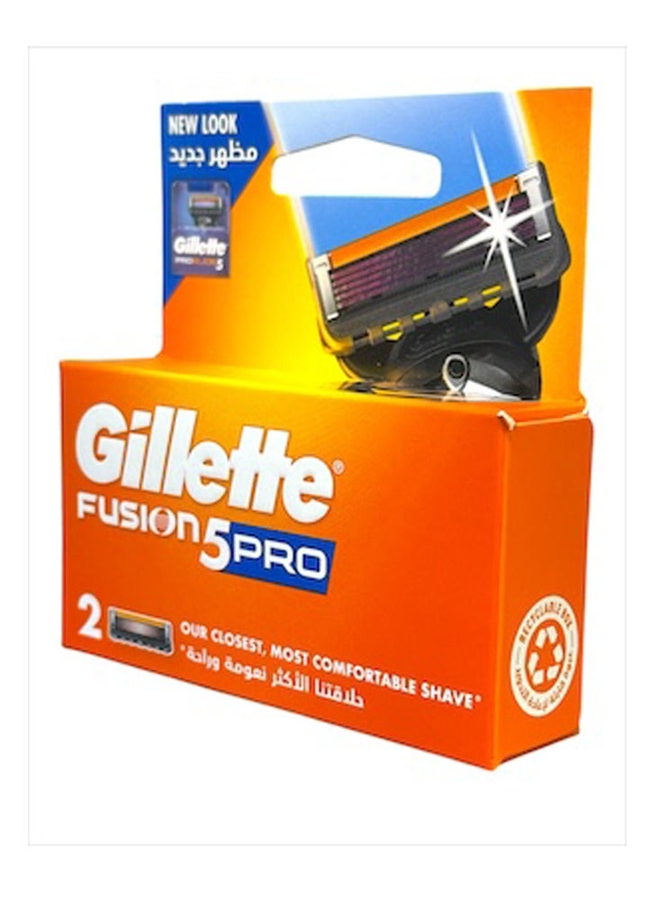 Gillette Fusion5 PRO Mens Razor Blade Refills 2 Count - Image 2
