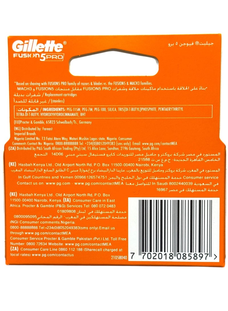 Gillette Fusion5 PRO Mens Razor Blade Refills 2 Count - Image 3