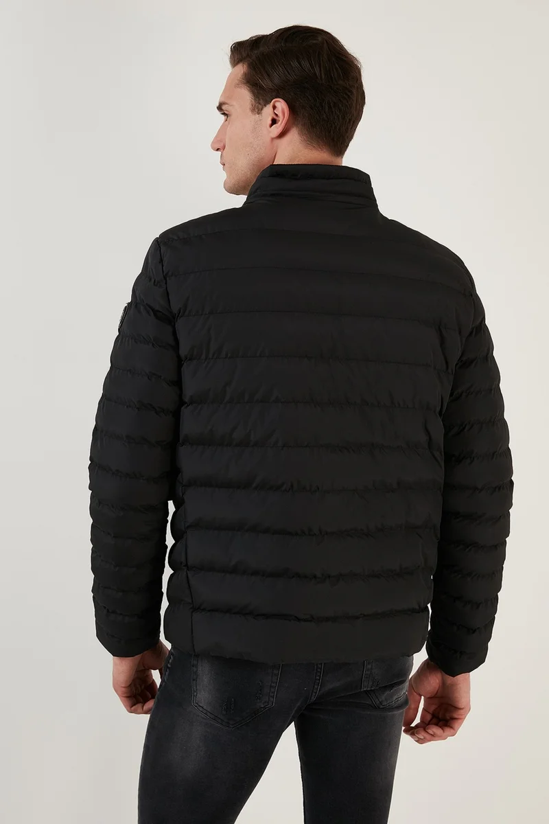 بوراتي Stand Collar Zippered Pocket Slim Fit Puffer Coat Men's Coat 649002