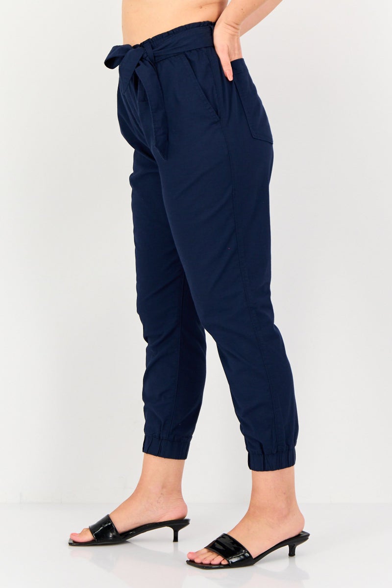 Levi's Women Regular Fit Solid Jogger Pants, Navy Blue - Image 2
