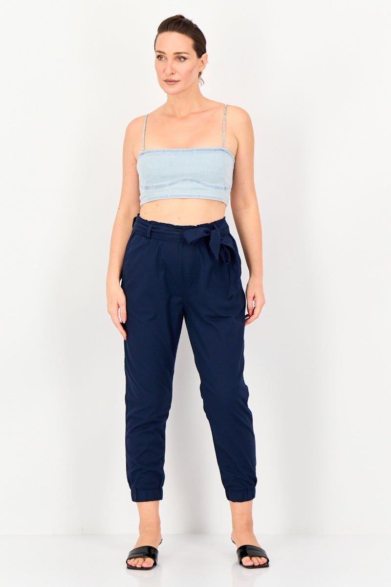 Levi's Women Regular Fit Solid Jogger Pants, Navy Blue - Image 4