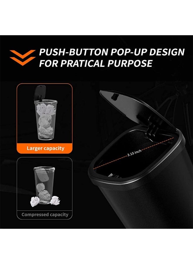 Arabest Car trash can, 2 mini car cup holder trash cans, leak proof mini trash cans with lids and 30 bags, easy to clean, multi-purpose trash cans suitable for cars, offices, and homes (black) - Image 3