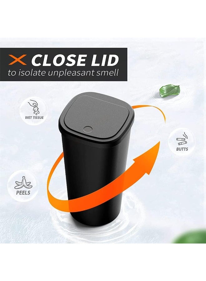Arabest Car trash can, 2 mini car cup holder trash cans, leak proof mini trash cans with lids and 30 bags, easy to clean, multi-purpose trash cans suitable for cars, offices, and homes (black) - Image 2