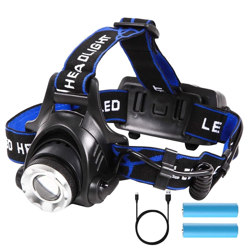 FVSA FVSA Headlamp Rechargeable Led Flashlight 1100 Lumen Headlight 3 Modes Beam HeadLamps for Adults Walking Running Camping Fishing Fathers Day or Christmas Stocking Stuffers Gifts  - Image 1