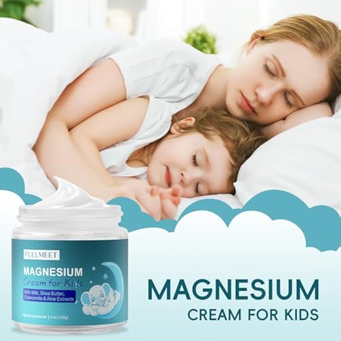 FullMeet Magnesium Cream for Kids, Soothes Anxiety & Relaxation with Chamomile, Aloe Vera, Shea Butter, Magnesium Cream for Sleep, Safe for Kids（4 oz） - Image 3