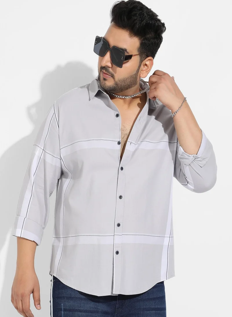 انستافاب بلس قميص رجالي كاروهات بأزرار إنستافاب بلس