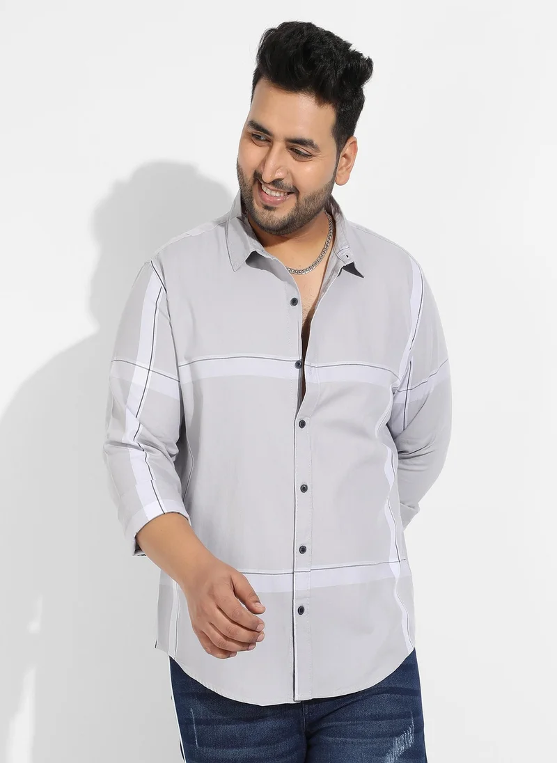 انستافاب بلس قميص رجالي كاروهات بأزرار إنستافاب بلس