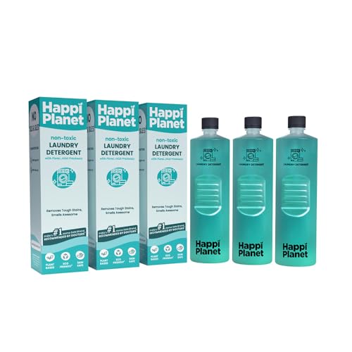 Happi Planet | Natural Laundry Liquid Detergent | 3000ml | Plant Based, Biodegradable, Non Toxic, Eco-Friendly, Organic, Herbal | Tough On Stains & Odour, Smells Awesome, Protects Colour, Baby Safe - Image 1