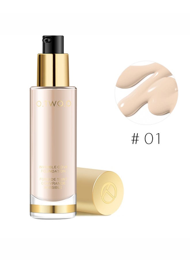 O.TWO.O Full Coverage Liquid Foundation, Smoothing Makeup Base Concealer Foundation, Matte Wear Concealer Sun Block Cream, Minimizes Pores, Hides Wrinkles - Advanced Real Moisture Foundation(Pearly white)  - Image 2