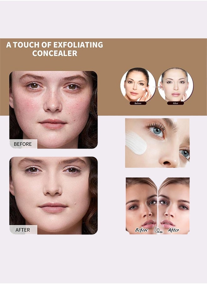 O.TWO.O Full Coverage Liquid Foundation, Smoothing Makeup Base Concealer Foundation, Matte Wear Concealer Sun Block Cream, Minimizes Pores, Hides Wrinkles - Advanced Real Moisture Foundation(Pearly white)  - Image 4