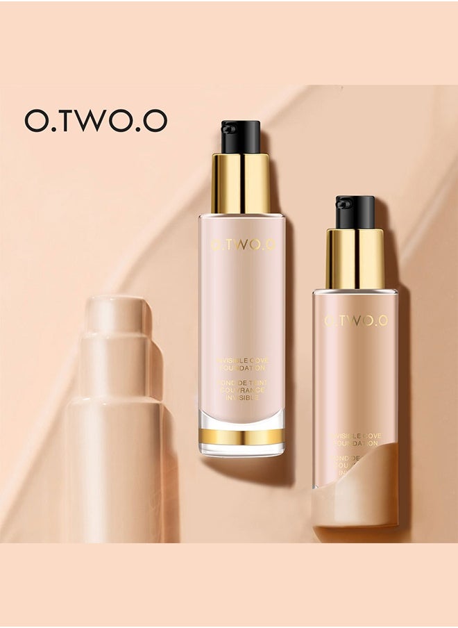 O.TWO.O Full Coverage Liquid Foundation, Smoothing Makeup Base Concealer Foundation, Matte Wear Concealer Sun Block Cream, Minimizes Pores, Hides Wrinkles - Advanced Real Moisture Foundation(Pearly white)  - Image 5