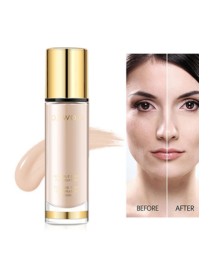 O.TWO.O Full Coverage Liquid Foundation, Smoothing Makeup Base Concealer Foundation, Matte Wear Concealer Sun Block Cream, Minimizes Pores, Hides Wrinkles - Advanced Real Moisture Foundation(Pearly white)  - Image 1