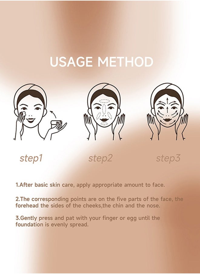 Full Coverage Liquid Foundation, Smoothing Makeup Base Concealer Foundation, Matte Wear Concealer Sun Block Cream, Minimizes Pores, Hides Wrinkles - Advanced Real Moisture Foundation(Pearly white)