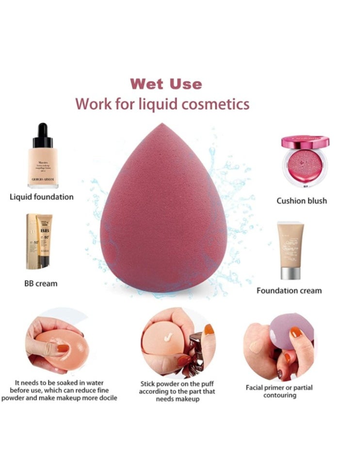 OASIS-TH Makeup Sponge Powder Puff Dry & Wet Combined Beauty Cosmetic Ball Foundation Powder Puff  With Box (Pack of 4)Random colour  - Image 2