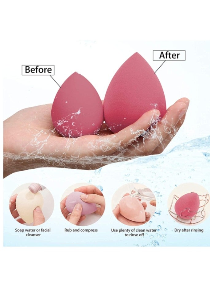 OASIS-TH Makeup Sponge Powder Puff Dry & Wet Combined Beauty Cosmetic Ball Foundation Powder Puff  With Box (Pack of 4)Random colour  - Image 4