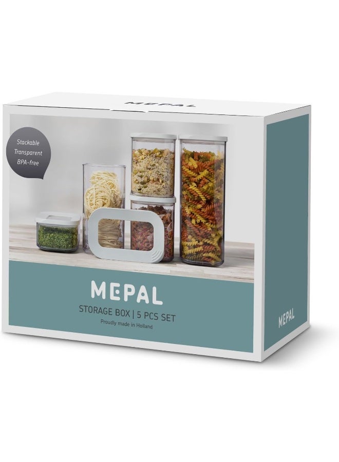 Mepal, MODULA 7 Piece Food Storage Box Set for Cereal or Pasta with 3 Transparent Lids, Airtight, BPA Free, 1 Set - Image 3