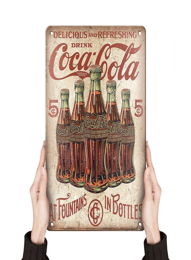 Clolinse TINSIGNS Delicious and Refreshing Drink Coca Cola Retro Vintage Bar Signs 12 X 8 Inch