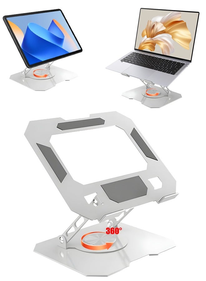 360° Rotating Base Laptop Stand Adjustable Laptop RiserFoldable Notebook Computer Holder Compatible MacBook Air Pro Dell XPS More 10-15.6" Laptops - Image 1